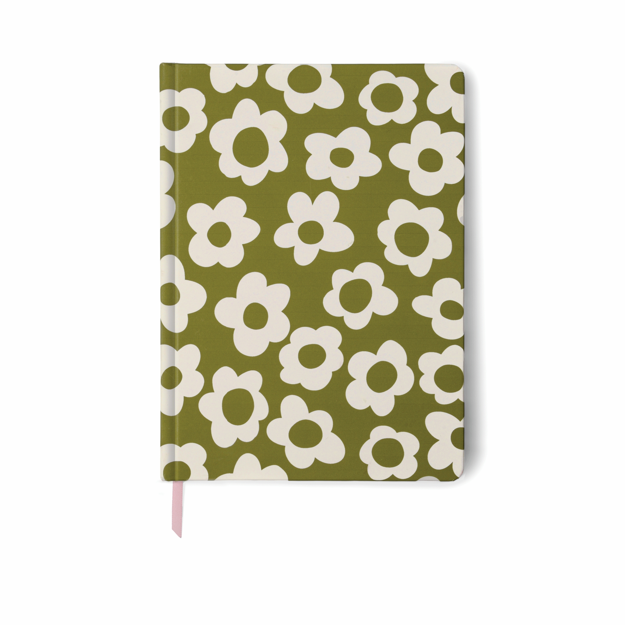 Stor Skrivbook Soft Touch - Groovy Floral Grön