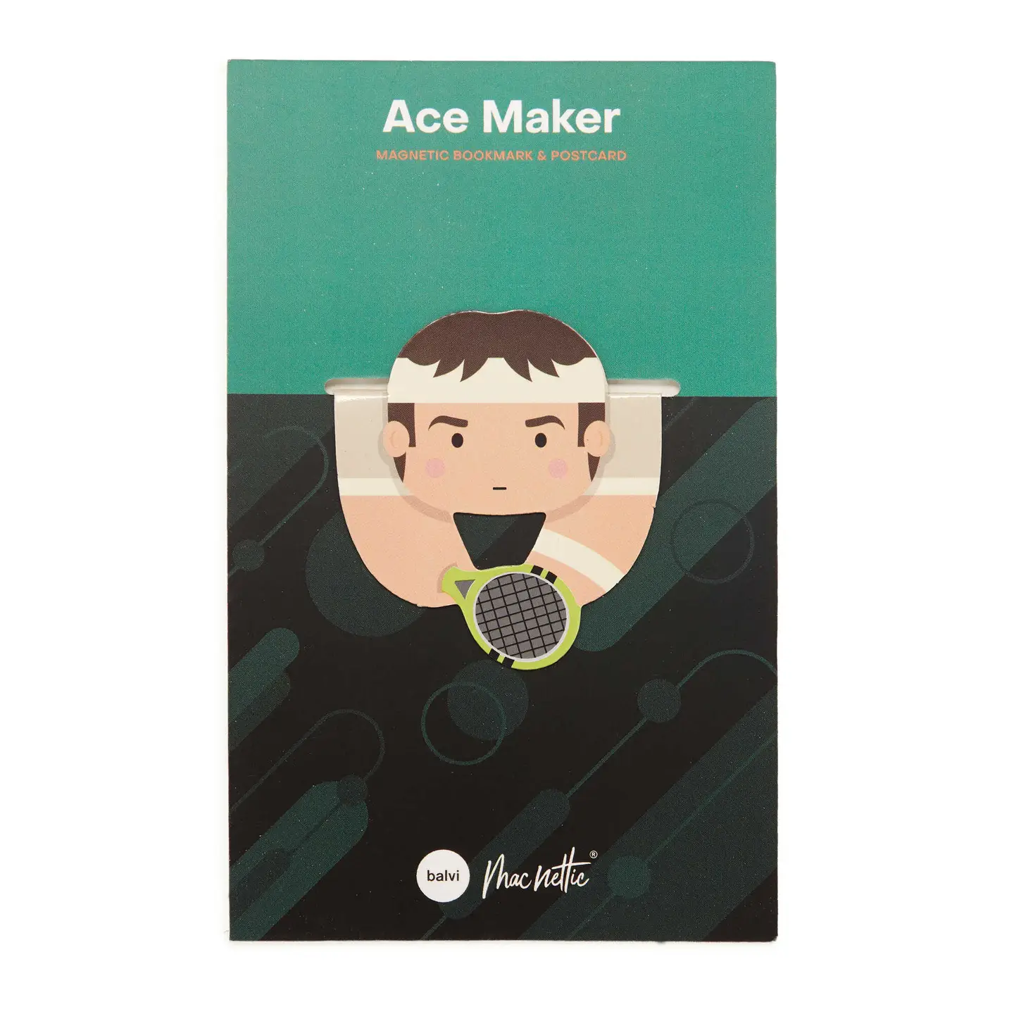 Magnetic bookmark on Postcard Ace Maker, Tennis