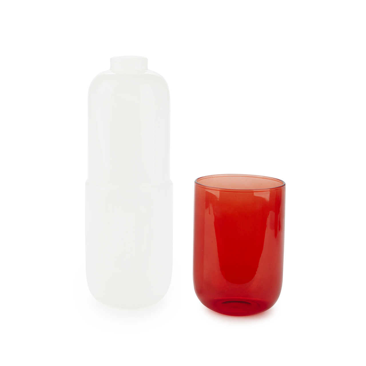 Flaska o Glas Piller, Vitt/Rosa  glas 500 ml