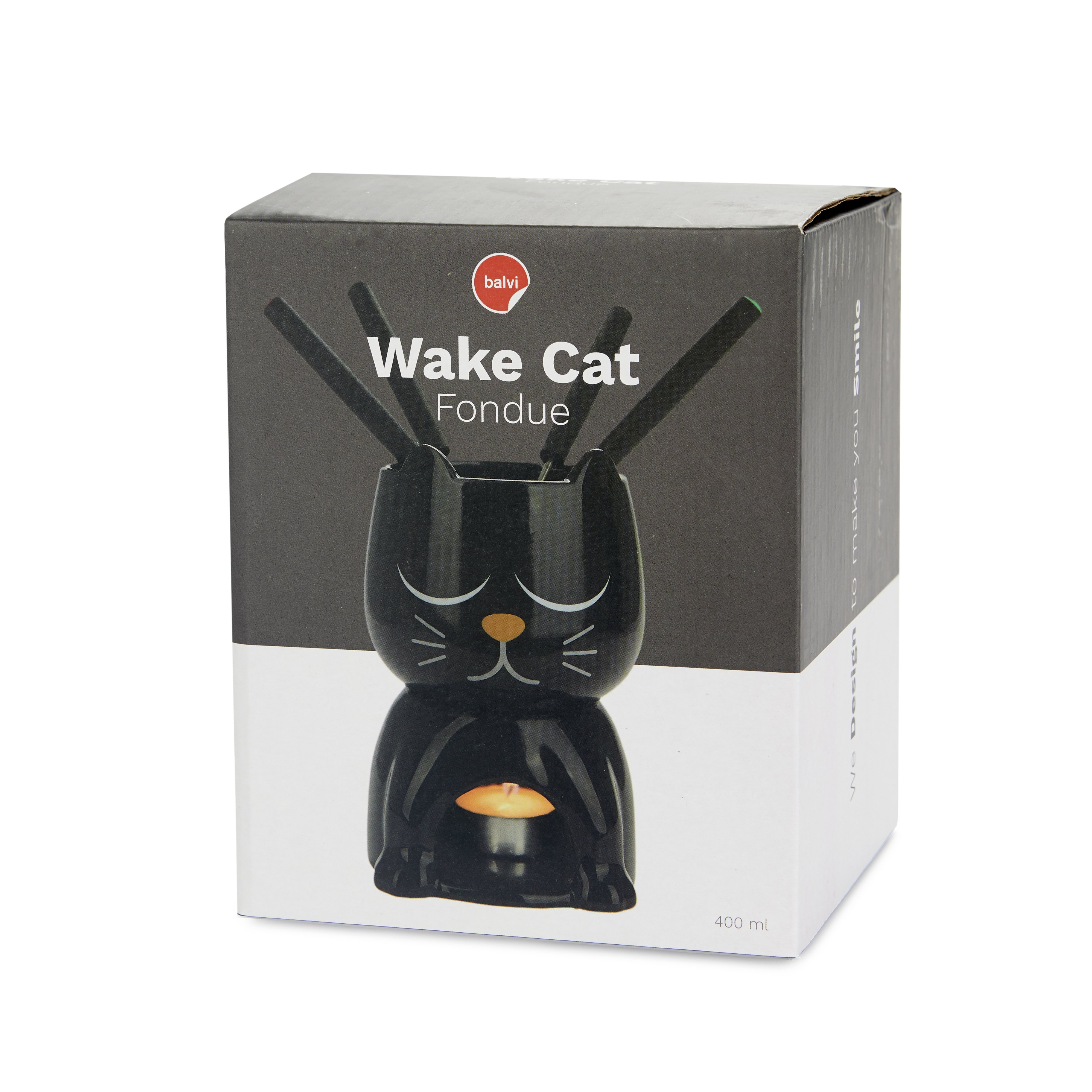 Fondue Set Svart Katt , Keramik