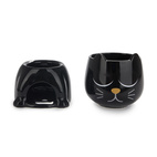 Fondue Set Svart Katt , Keramik