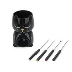 Fondue Set Svart Katt , Keramik