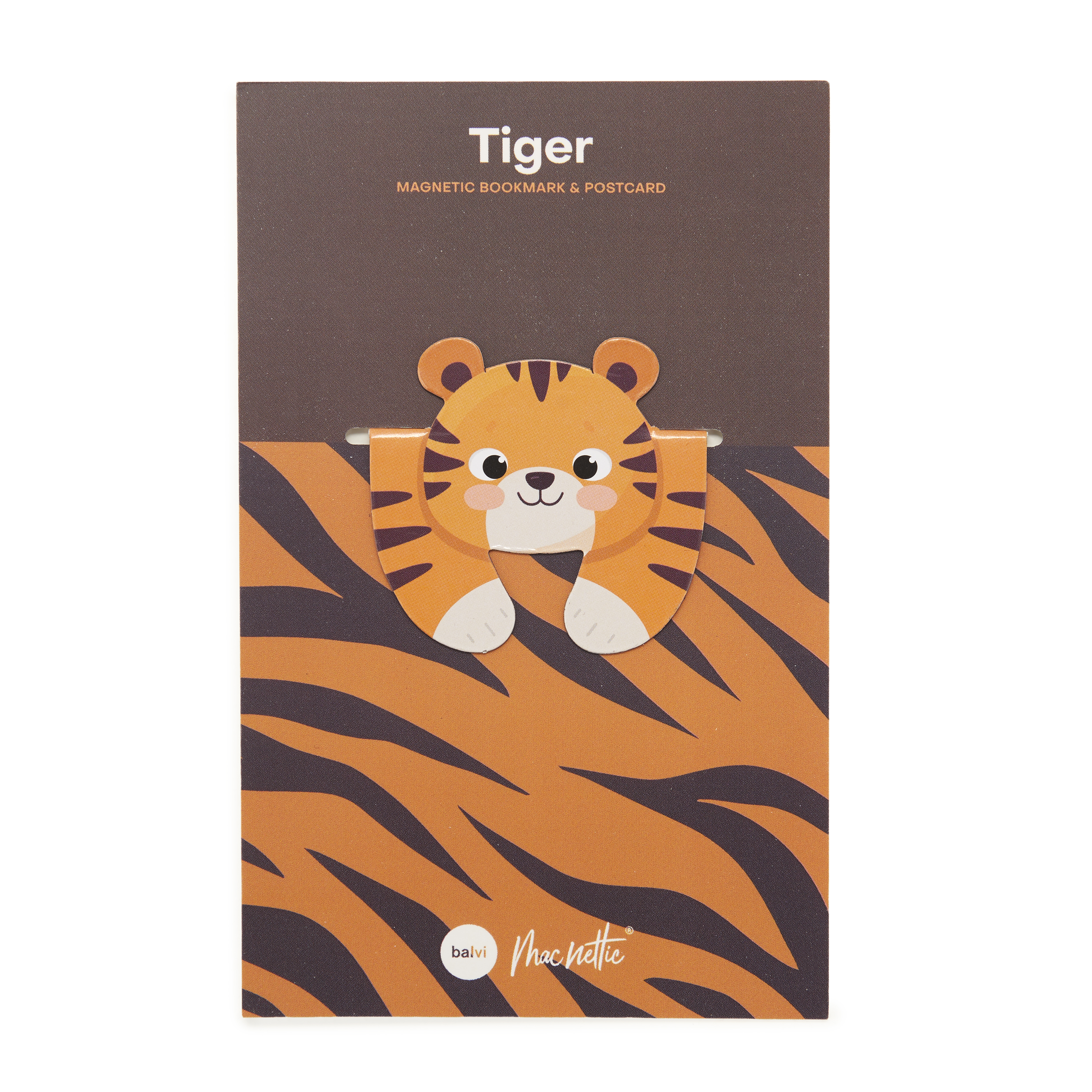 Magnetiskt bokmärke på Vykort Tiger