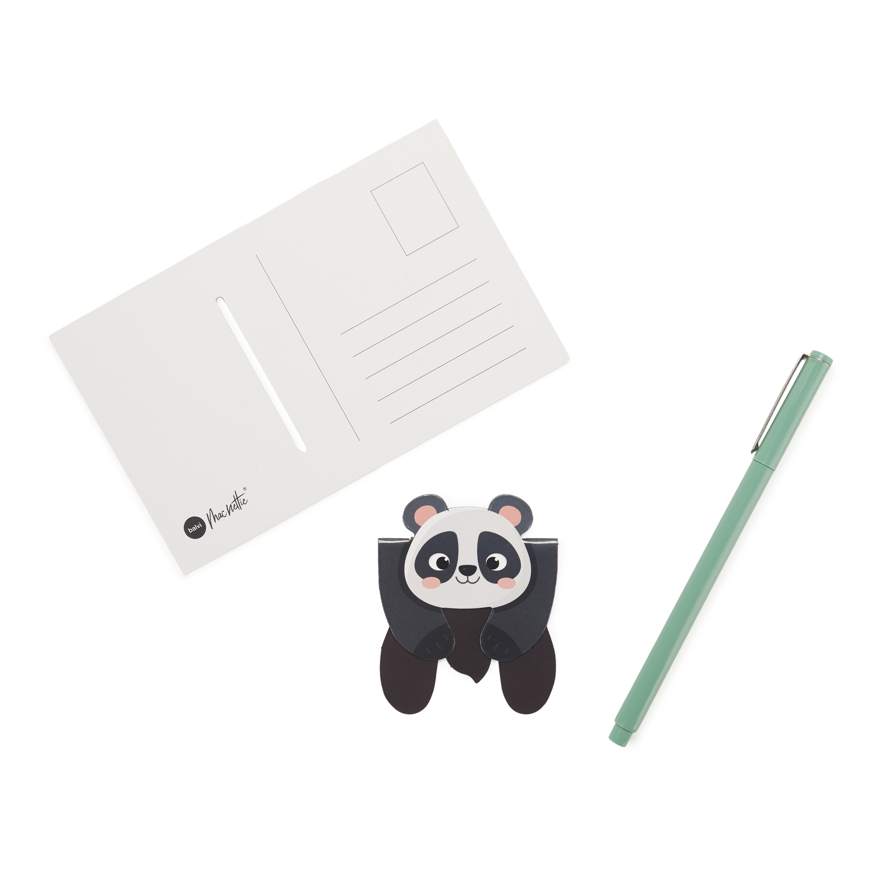 Magnetiskt bokmärke på Vykort Panda