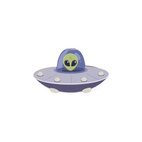 Magnetiskt bokmärke på Vykort UFO