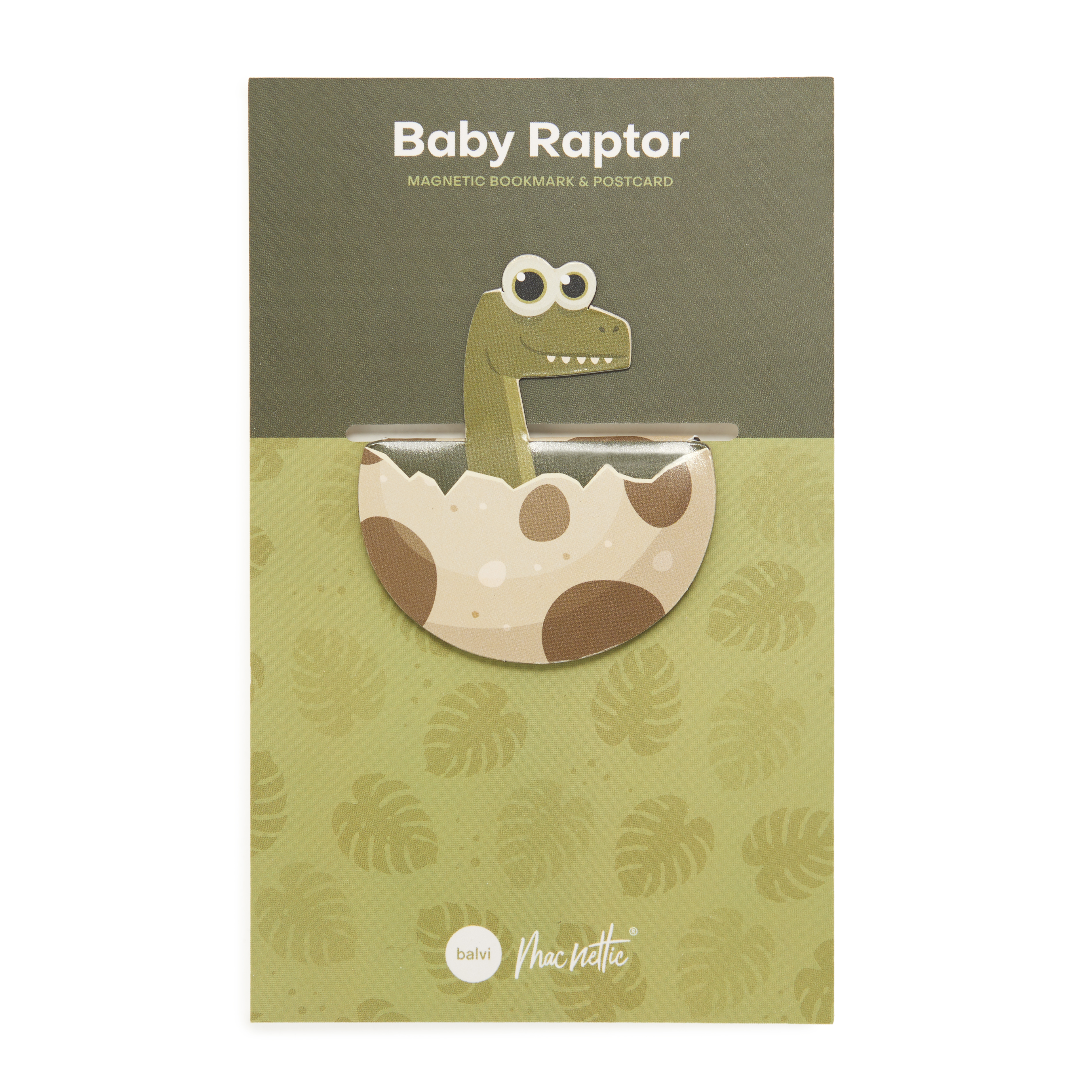 Magnetiskt bokmärke på Vykort Baby Raptor