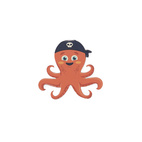 Magnetiskt bokmärke på Vykort Octopus