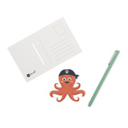 Magnetiskt bokmärke på Vykort Octopus