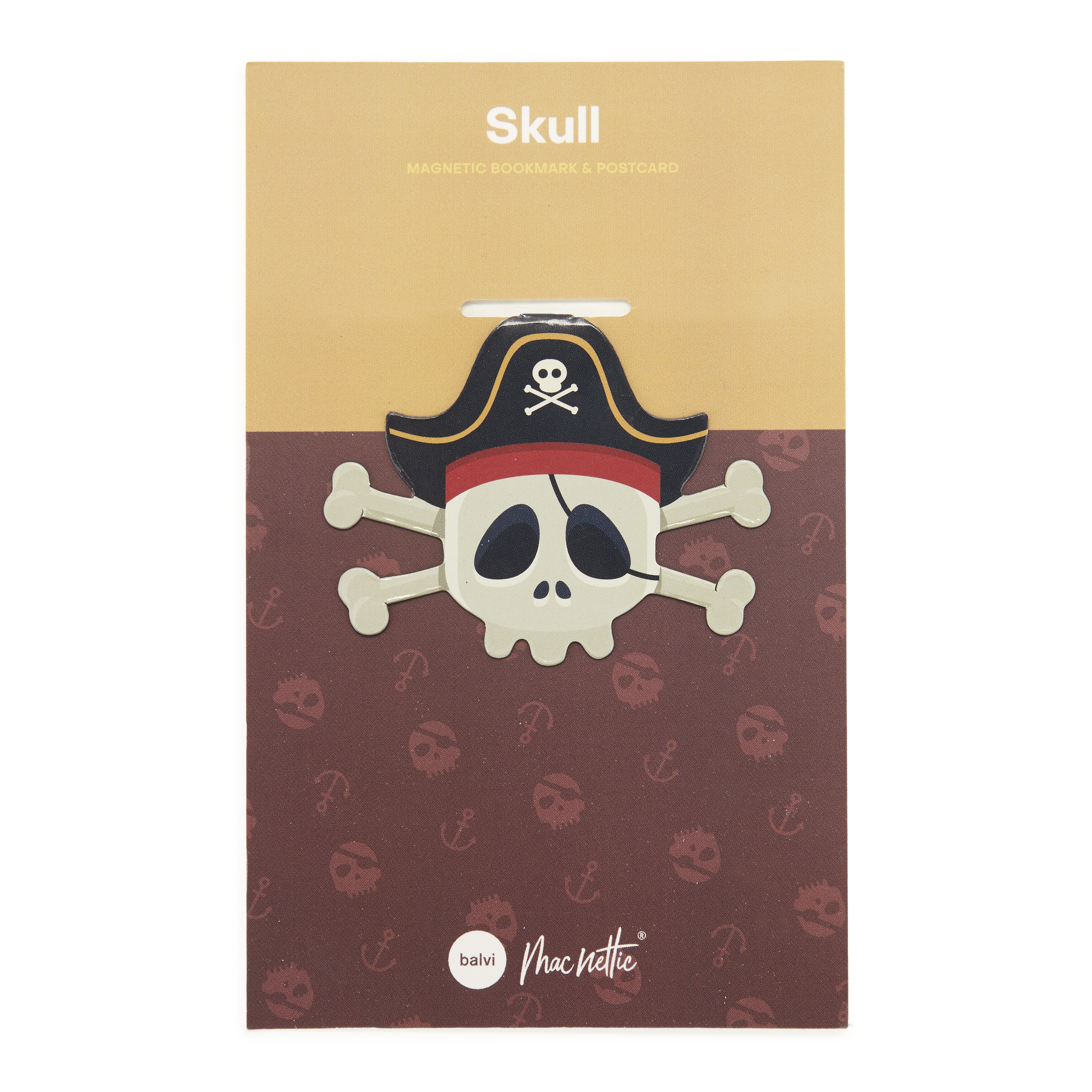 Magnetiskt bokmärke på Vykort Skull