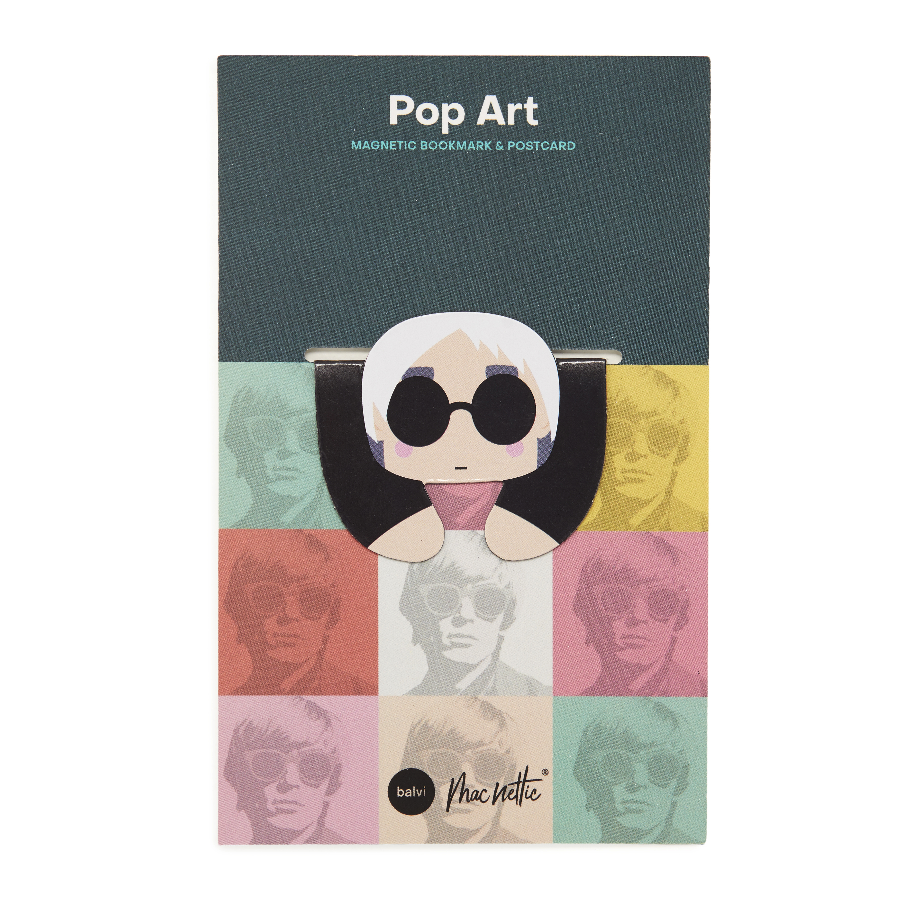 Magnetiskt bokmärke på Vykort Pop Art