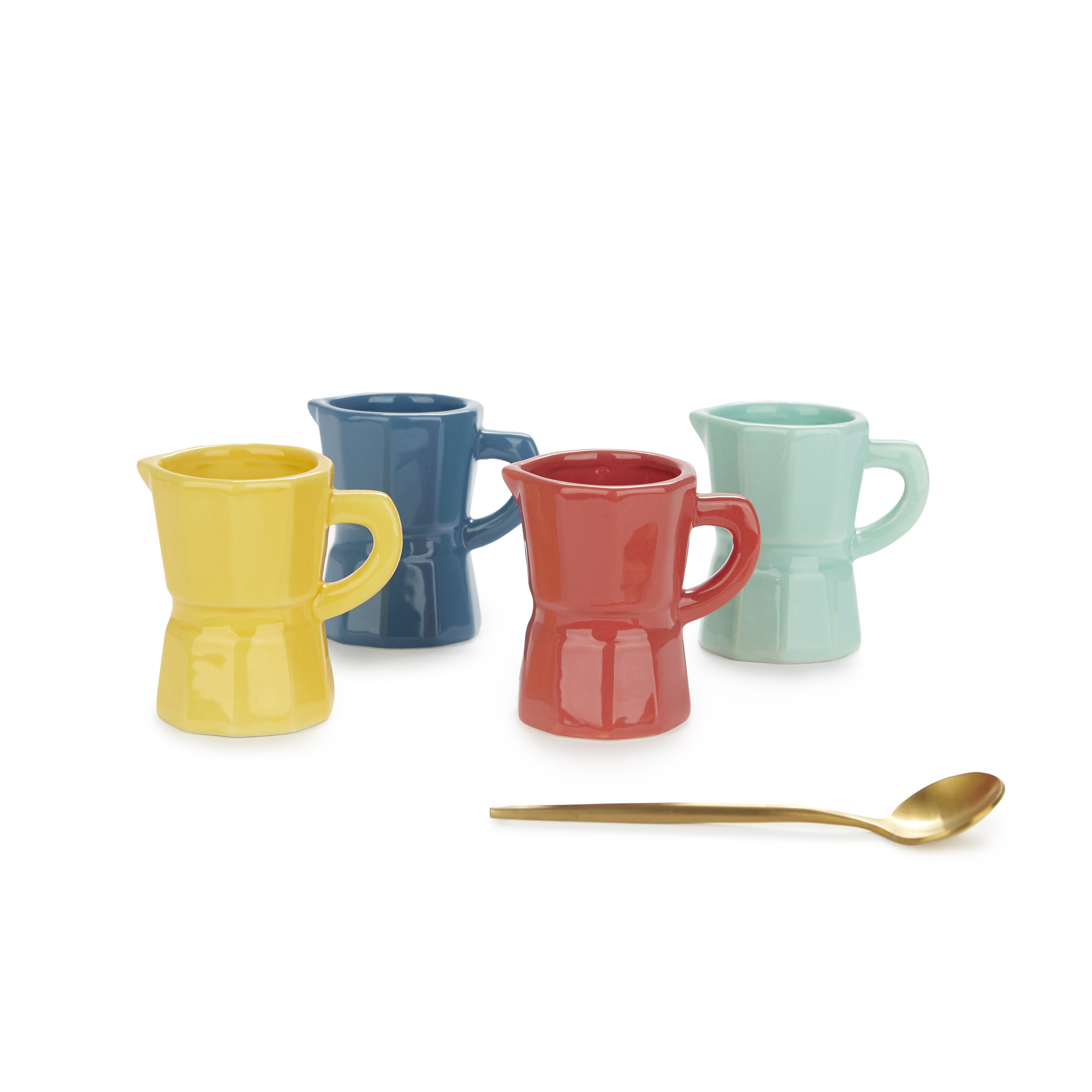 Espressokoppar Moka ,blandade färger 4st