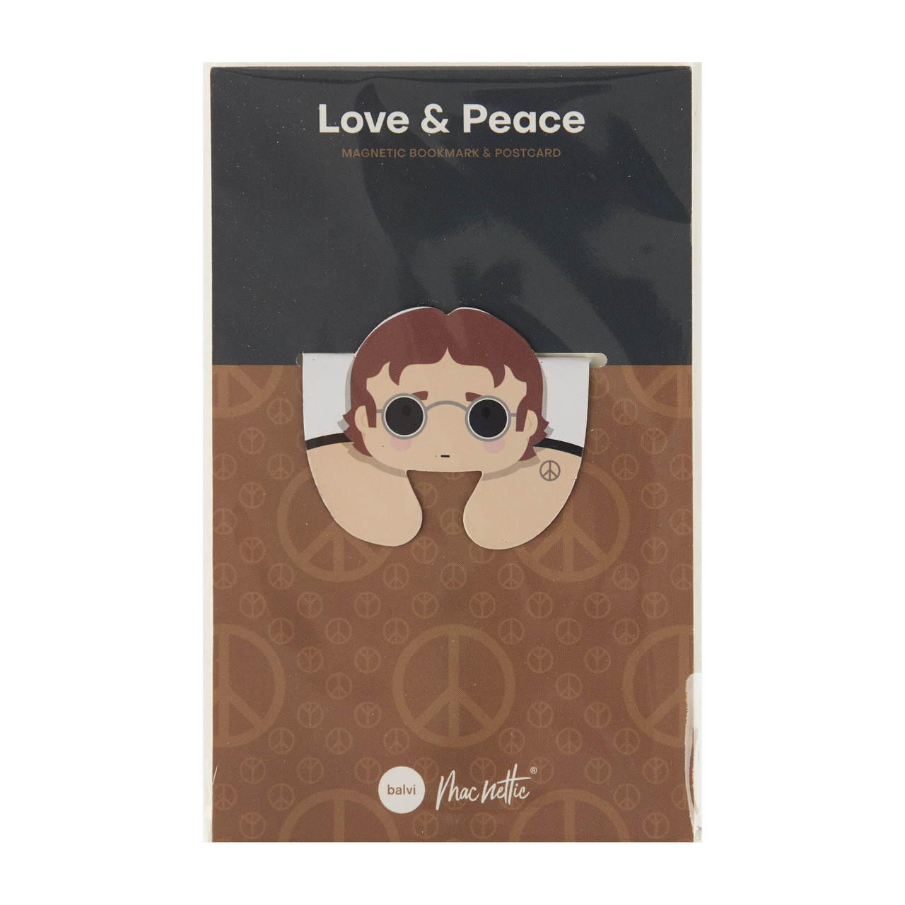 Magnetiskt bokmärke på Vykort Love And Peace