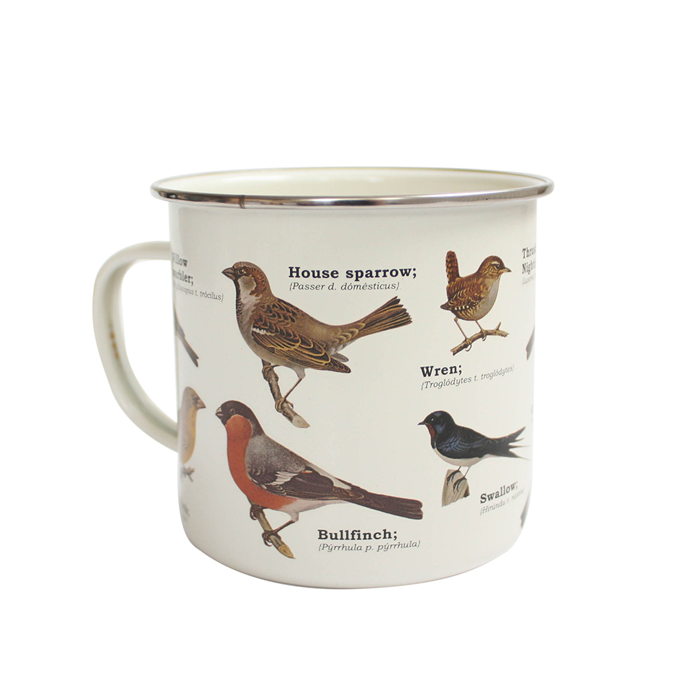 Enamel Mug Garden Birds