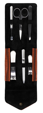 Manicure Set Charcoal Canvas