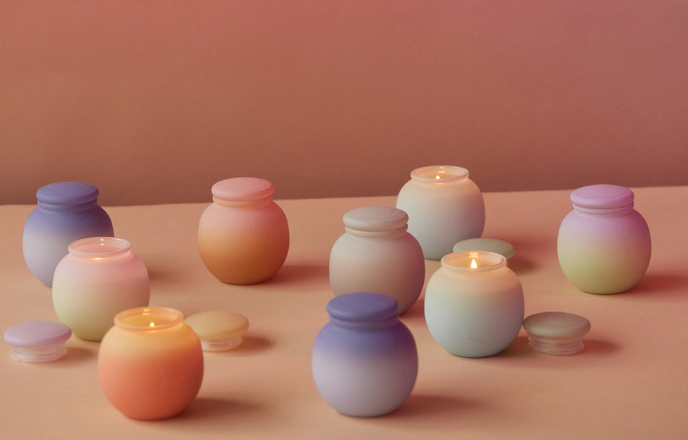 Orb Ombre Candle Yellow Pink