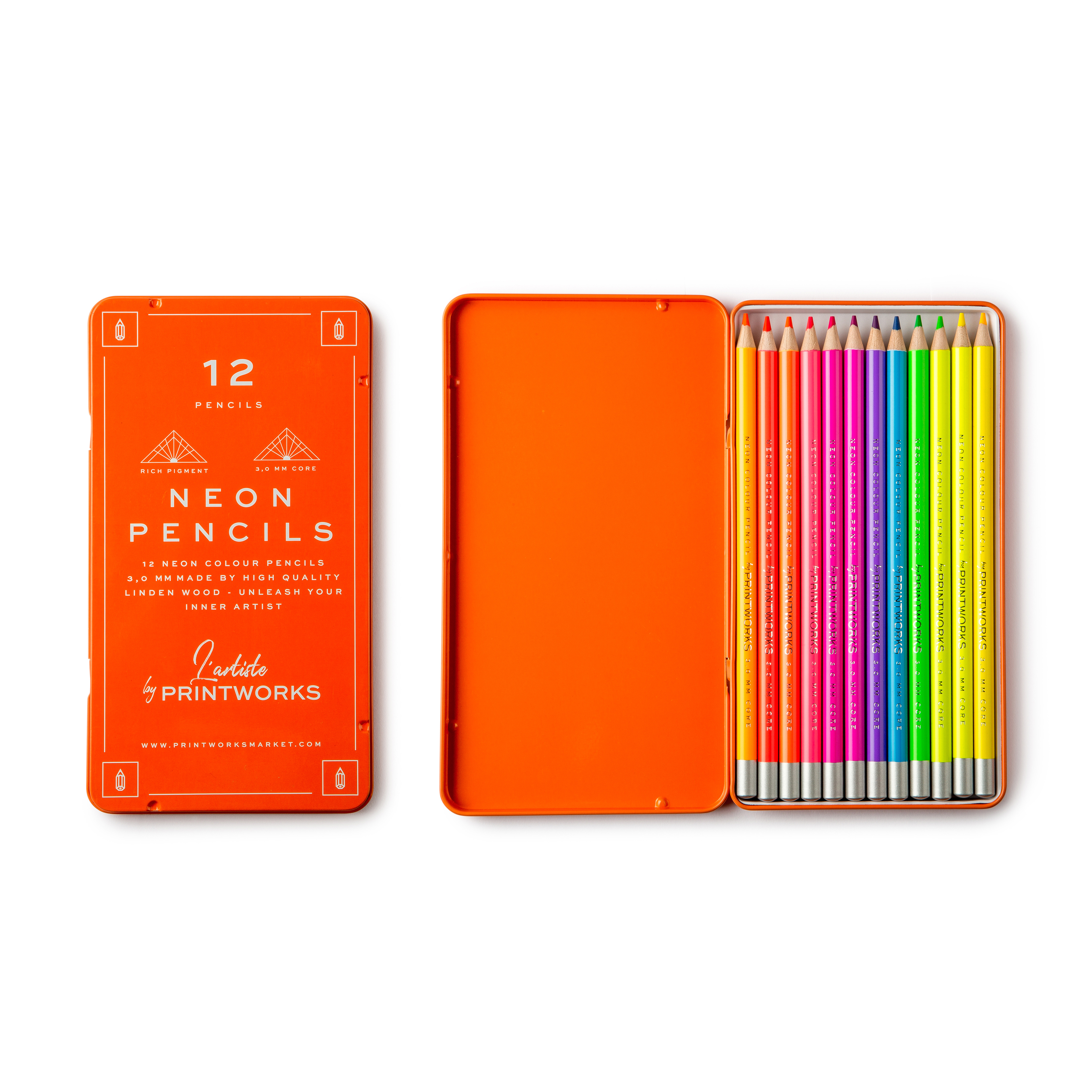 12 Colour pencils Neon