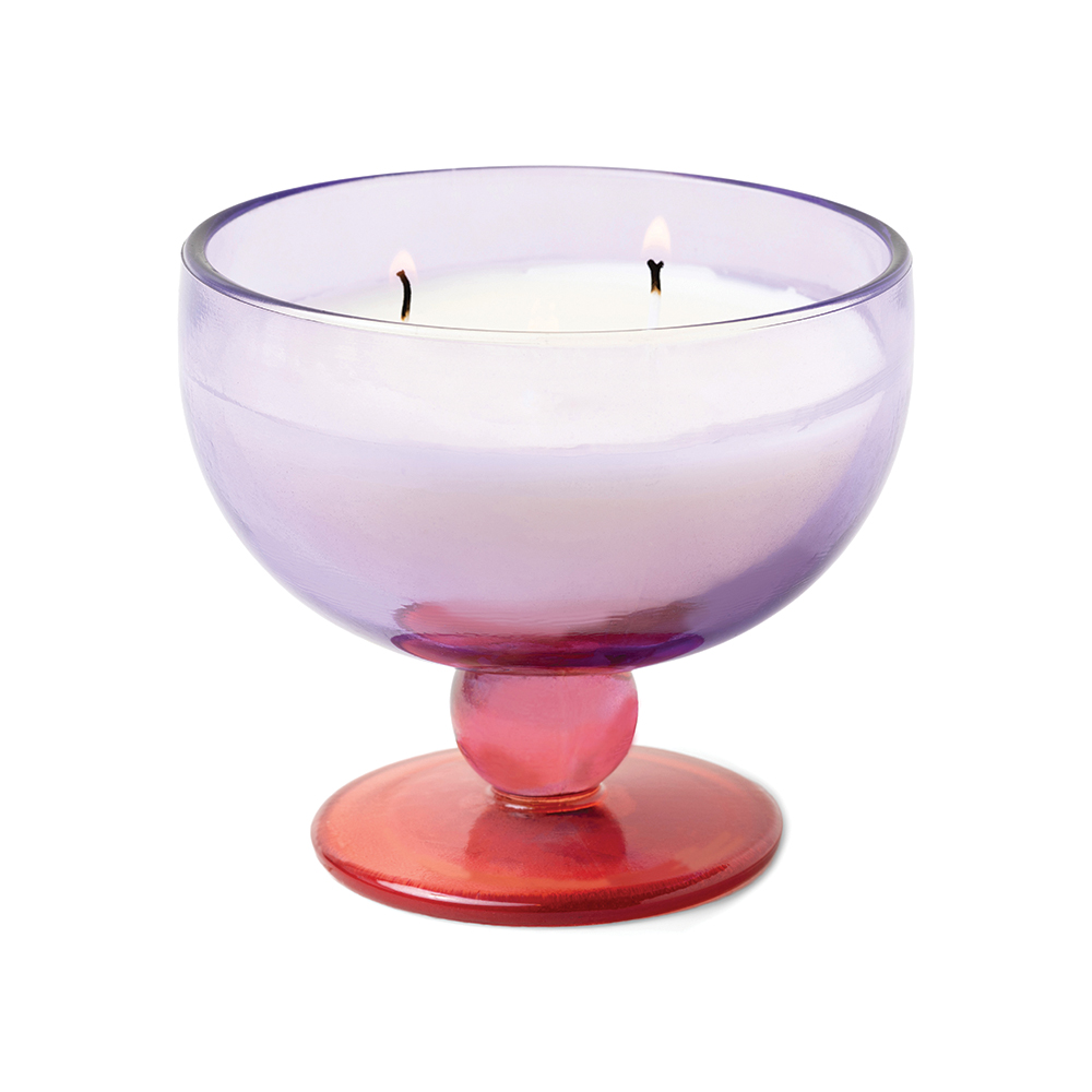Candle Glass Goblet Purple