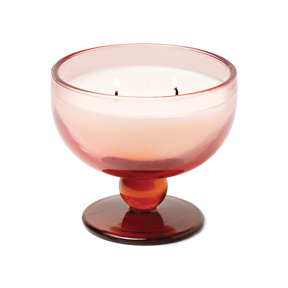 Candle Glass Goblet Rose/Red