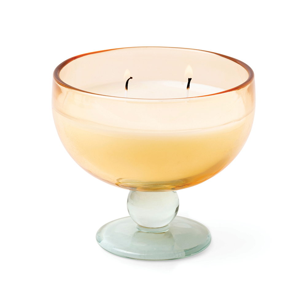 Candle Glass Goblet Yellow/Blu