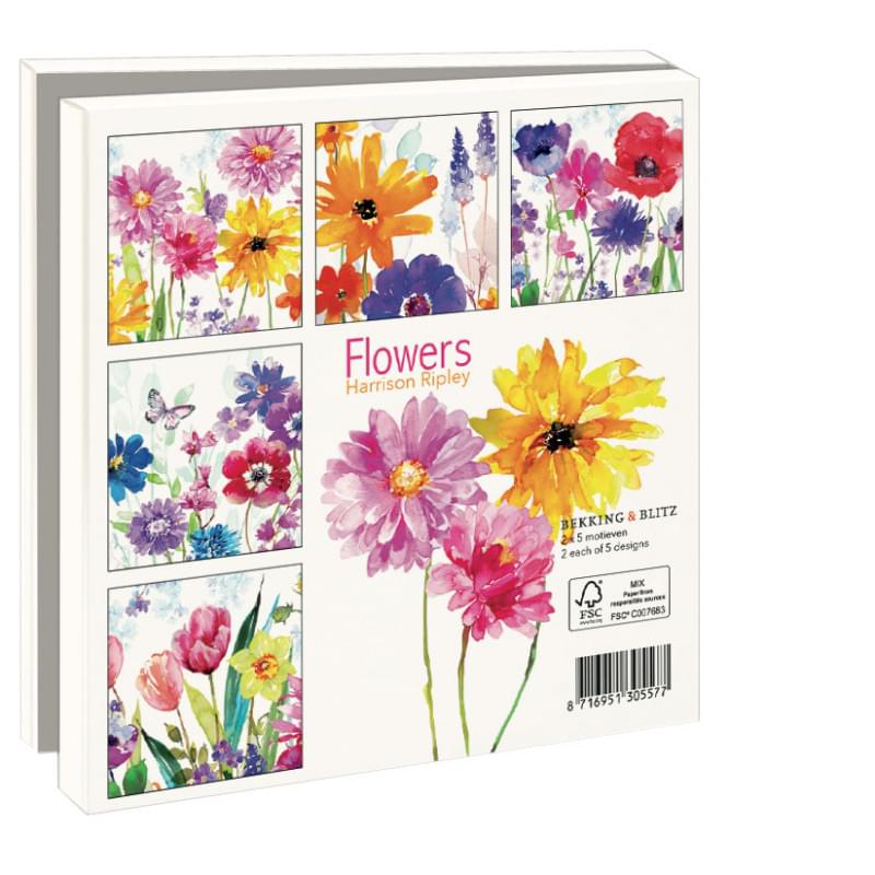 Card Set Watercolor Flowers