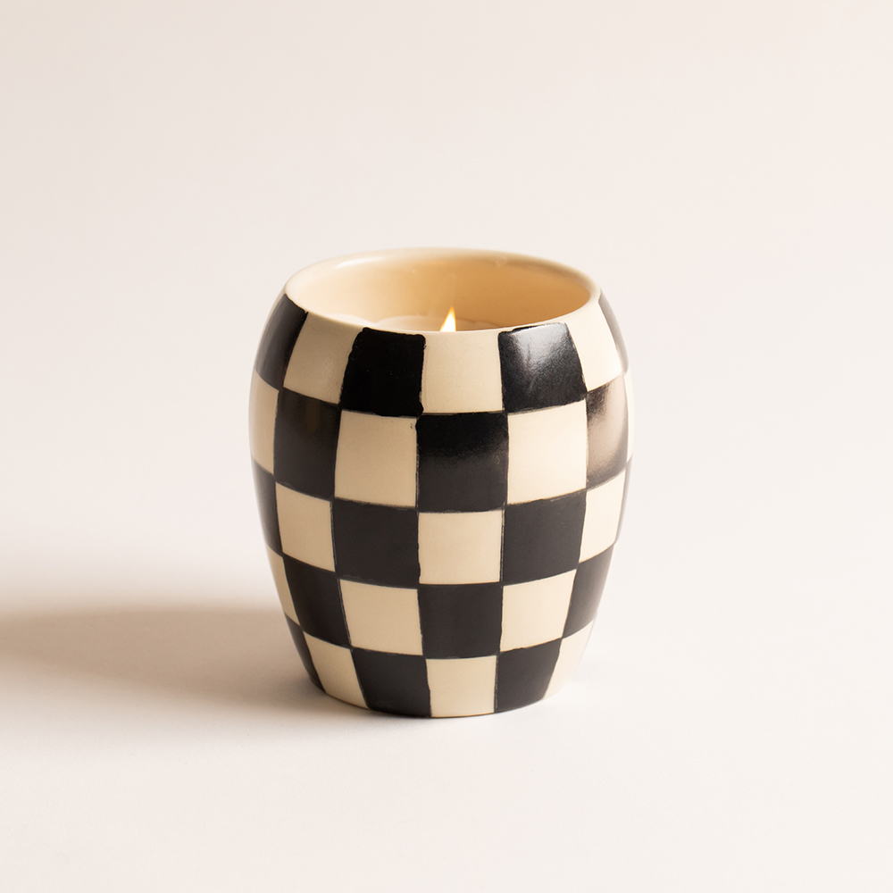 *SALE Checkmate Check Candle Black
