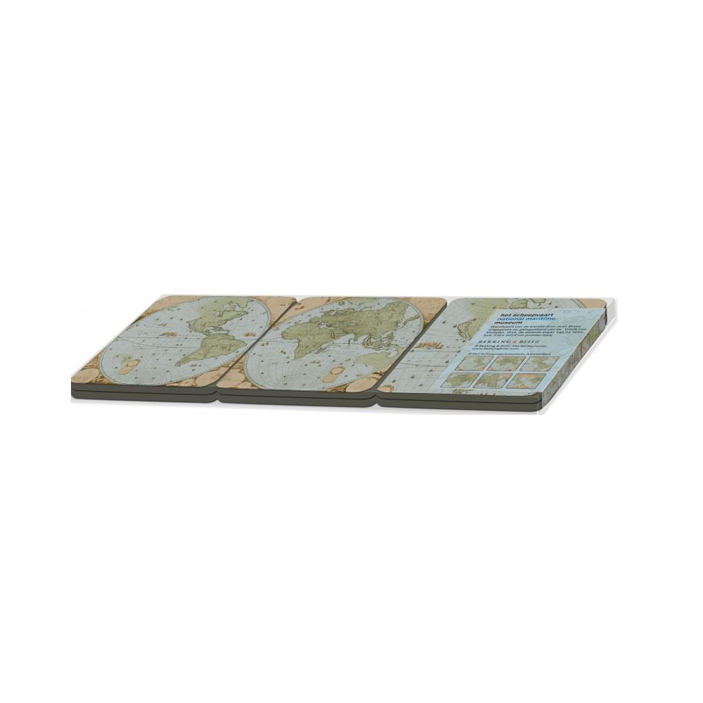 Coaster set 6p World Map