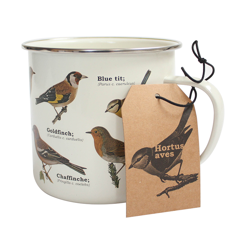 Enamel Mug Garden Birds