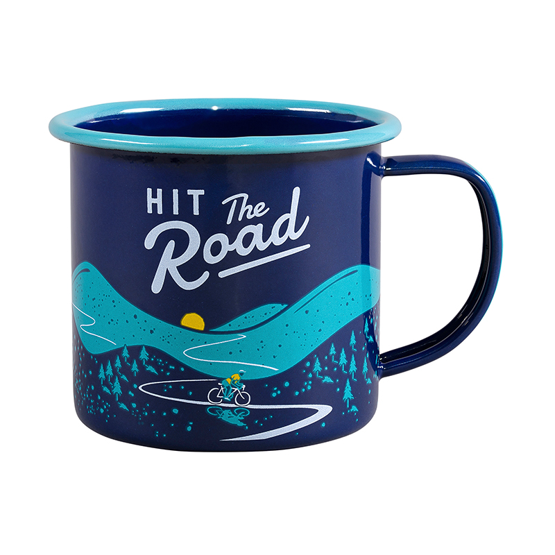 Enamel Mug Hit The Road Blue