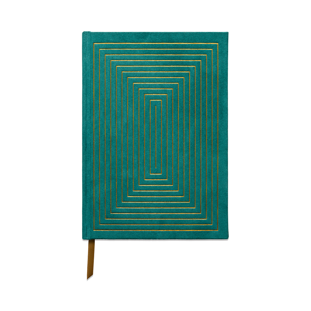 Hard Cover Green Suede Journal