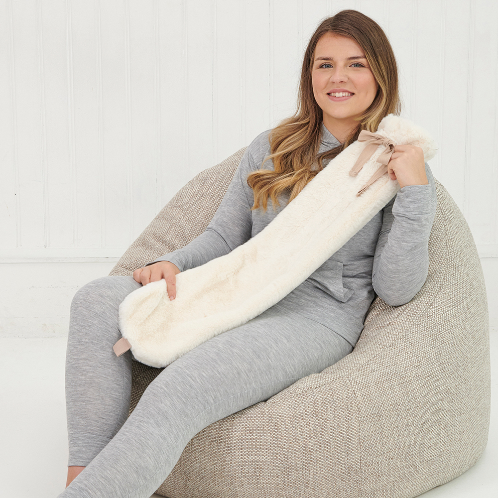 Long Hot Water Bottle Faux Fur