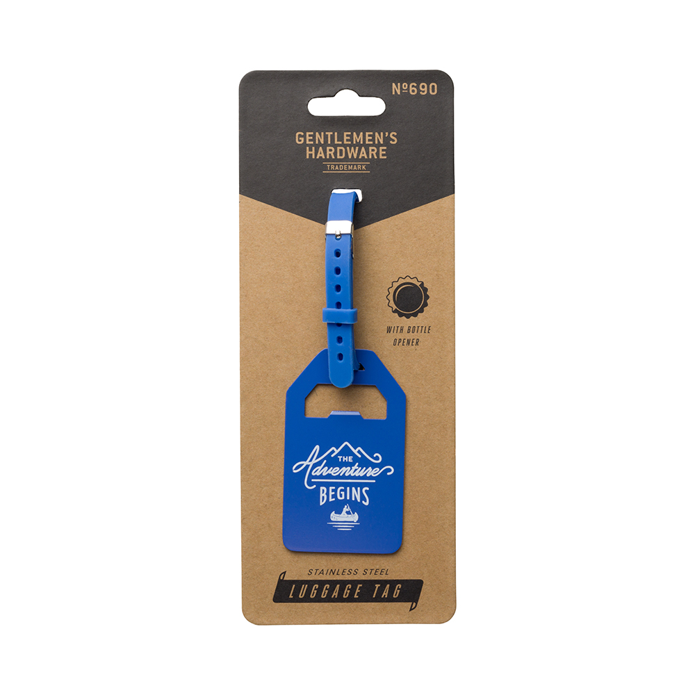 Metal Luggage Tag Blue