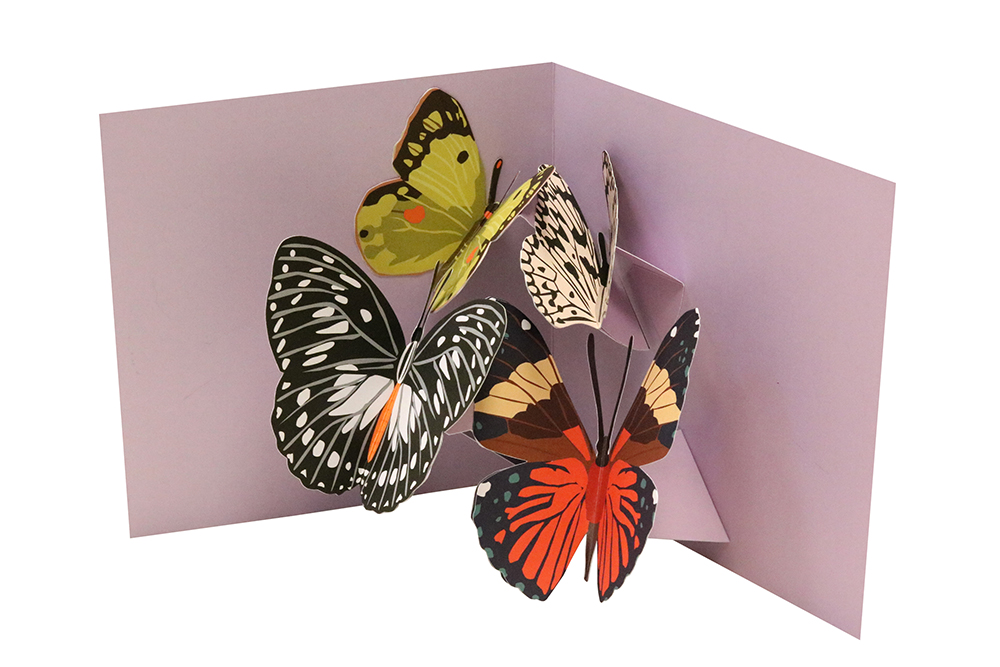 Pop-up card Four butterflies