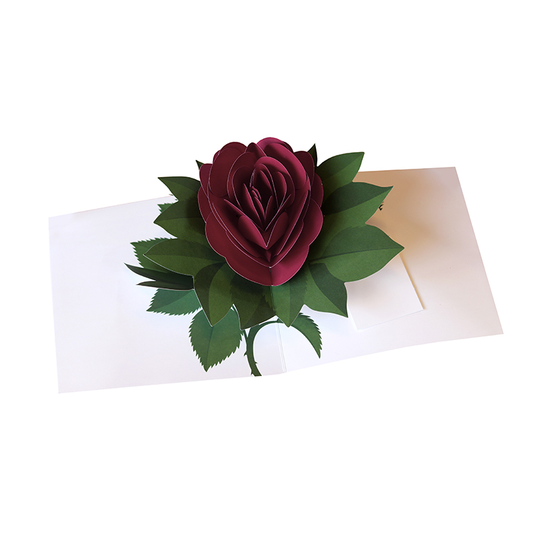 Pop-up card Rose Dark Red