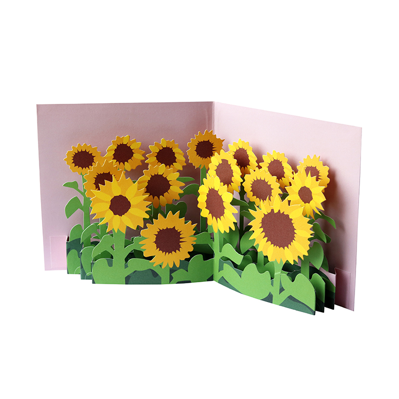 Pop-up card Sunflower Field