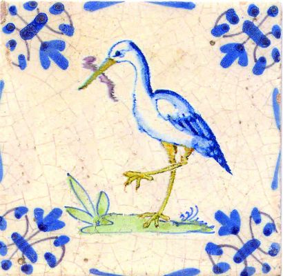 Postcard, Delft Stork